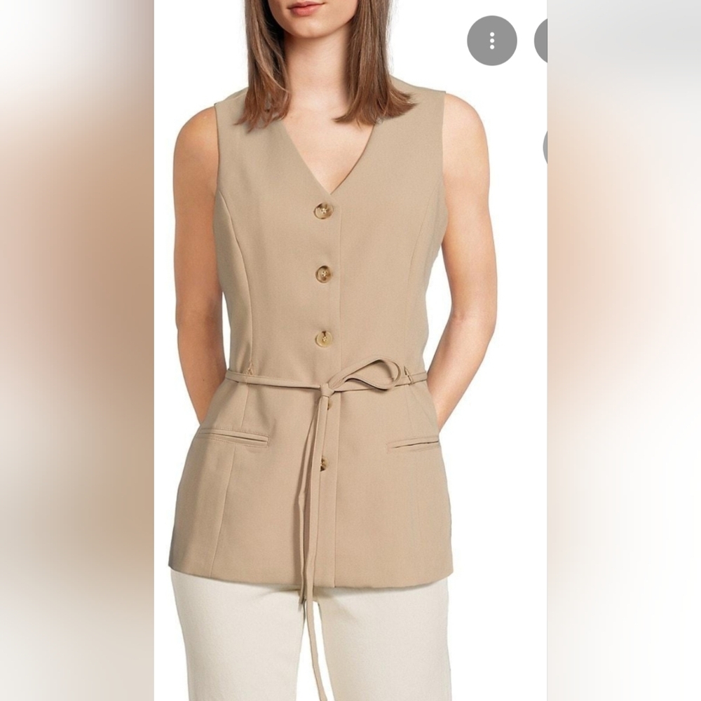 Black Sleeveless Button-Down Vest